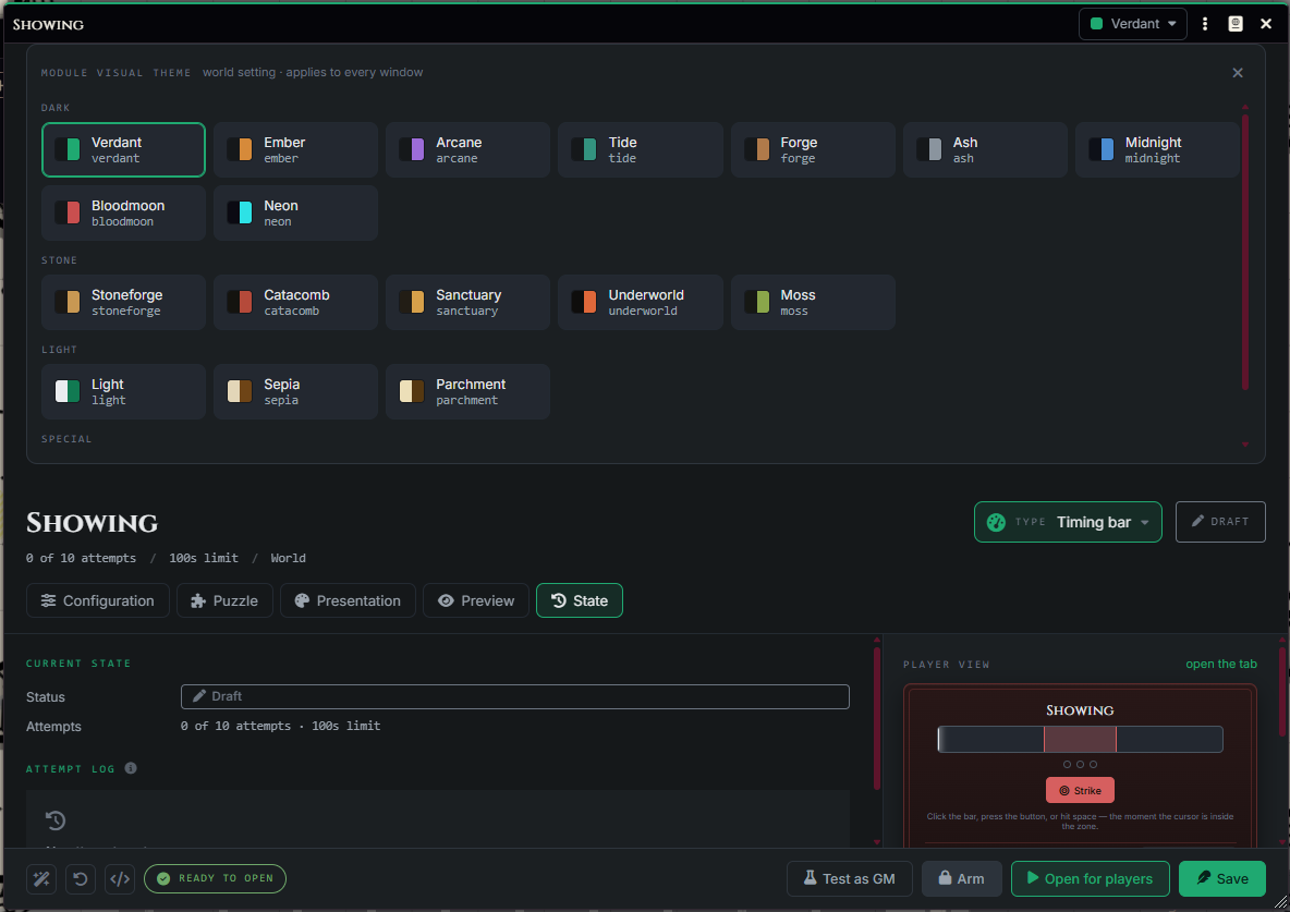 Expanded theme picker