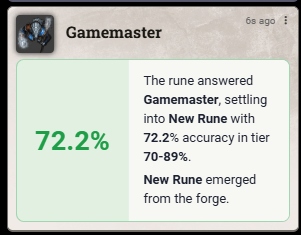 SC - Runesmith forge result chat card